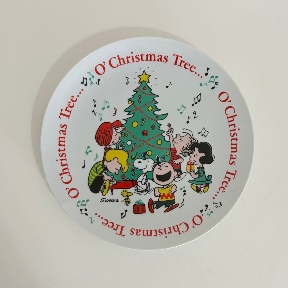 Vintage 70'S Peanuts O' Christmas Tree Decorative Plate Charles M.‎ Schulz